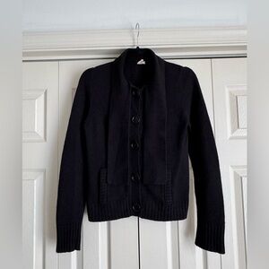 J.Crew Wool Blend Black Cardigan Size Medium
